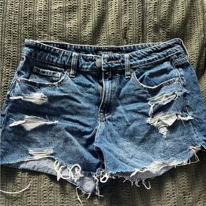Aeropostale Distressed Denim Jean Shorts - Blue
